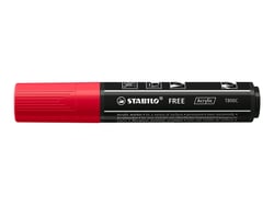 Marqueur pointe large - STABILO - Rouge foncé - FREE acrylic T800C