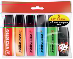 Promo 5 Surligneurs Boss Mini By Snooze One Stabilo Chez Intermarché