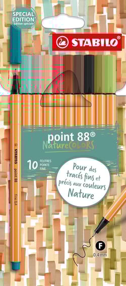 Stylo feutre Stabilo - Point 88 Nature Colors - Couleurs assorties - Pointe fine