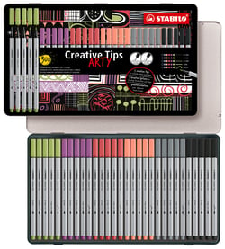 Lot de 30 feutres - Stabilo - Creative Tips ARTY - coloris assortis pastel