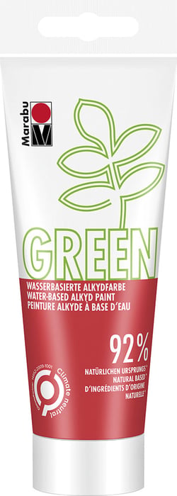 Marabu Green - Peinture - water-based alkyd - rouge vif - mat - 100 ml