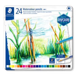 Boîte métal de 24 crayons de couleur aquarellables - Design Journey 146C - Staedtler