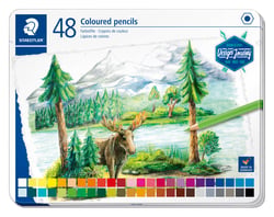 Boîte métal de 48 crayons de couleur - Staedtler - Couleurs assorties - Design Journey