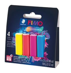 Lot de 4 pâtes polymères Fimo - pro basique - 4 x 25 g