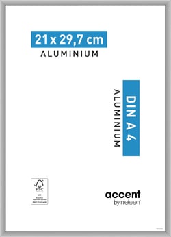 Cadre Accent argent mat 21 x 29,7 cm en aluminium