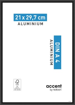 Cadre Accent noir 21 x 29,7 cm en aluminium