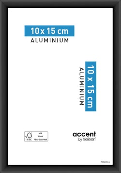 Cadre Accent noir 10 x 15 cm en aluminium