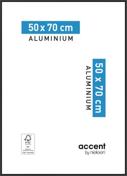 Cadre Accent noir 50 x 70 cm en aluminium