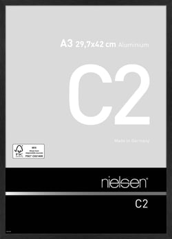 Cadre C2 noir mat brossé 29,7 x 42 cm en aluminium