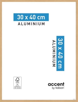 Cadre Accent Placage chêne 30 x 40 cm en aluminium