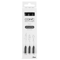 Set de 3 feutres liners Copic Multiliner - Pointes fines - Noir