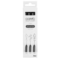 Set de 3 feutres liners Copic Multiliner - Pointes larges - Noir