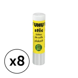 Lot 8 colles UHU Stic - Bâton - Transparent - Stic