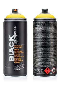 Bombe de peinture 400 ml Montana Black - Power yellow P1000