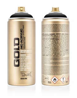 Bombe 400 ml de peinture acrylique Montana GOLD - Shock Black S9000 - Fine - Opaque
