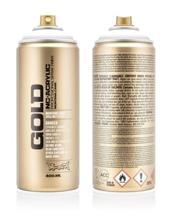 Bombe 400 ml de peinture acrylique Montana GOLD - Shock White Pure S9120 - Fine - Opaque