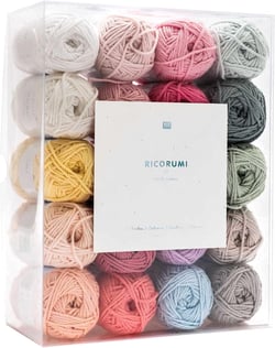 Lot de 20 pelotes de fil 100 % coton - Rico Design - Ricorumi - Pastel