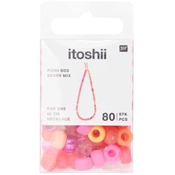 Lot de 80 perles Ponii Beads Rico Design - 9 x 6 mm - Baie Mixe