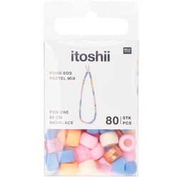 Lot de 80 perles Ponii Beads Rico Design - 9 x 6 mm - Pastel Mixe 
