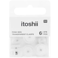 Lot de 6 fermetures Rico Design - 13,7 x 13,9 mm - Transparent
