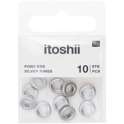 Lot de 10 perles anneaux Ponii Beads Rico Design - 9 x 3,5 mm - Argent 