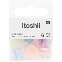 Lot de 6 fermetures Rico Design - 13,7 x 13,9 mm - Multicolores