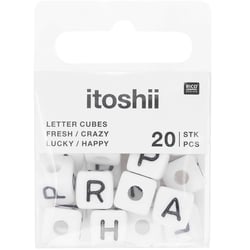 Lot de 20 perles cubiques Ponii Beads Rico Design - Blanc - Fresh crazy lucky happy 