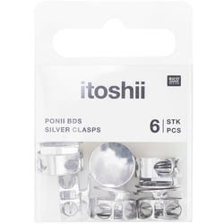 Lot de 6 fermetures Rico Design - 13,7 x 13,9 mm - Argent