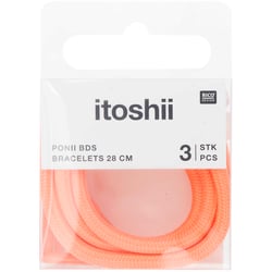 Lot de 3 bracelets Ponii Beads Rico Design - 28 cm - Pastel fluo