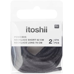 Lot de 2 chaînes Ponii Beads Rico Design - 62cm et 78 cm - Noir scintillant
