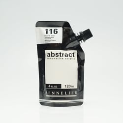 Tube 120 ml de peinture acrylique Sennelier - Abstract - Blanc de titane n°116 - Fine - Opaque