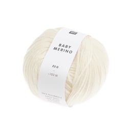Pelote de fil à tricoter 100% laine vierge - Rico Design - Baby Merino Print - Crème 01
