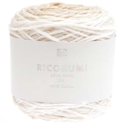 Pelote de fil à crocheter 100% coton - Rico Design - Ricorumi Spin Spin - Ecru 001