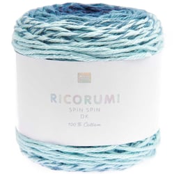 Pelote de fil à crocheter 100% coton - Rico Design - Ricorumi Spin Spin - Bleu 010