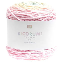 Pelote de fil à crocheter 100% coton - Rico Design - Ricorumi Spin Spin - Pastel Rainbow 017