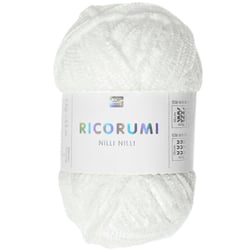 Pelote de fil à crocheter 100% polyester - Rico Design - Ricorumi Nilli Nilli - Blanc 01