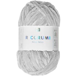 Pelote de fil à crocheter 100 % polyester - Rico Design - Ricorumi Nilli Nilli - Gris argent