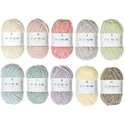 Lot de 10 pelotes de fil 100 % polyester - Rico Design - Ricorumi Nilli Nilli - Pastel