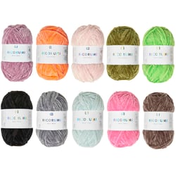 Lot de 10 pelotes de fil 100 % polyester - Rico Design - Ricorumi Nilli Nilli - Couleurs assorties