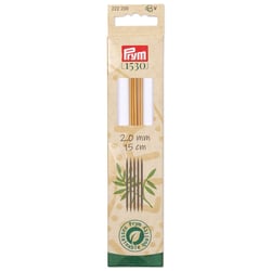Prymco - Aiguilles à tricoter 2 pointes n°2 - bambou - 15 cm