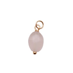Breloque - Quartz rose - acier inoxydable