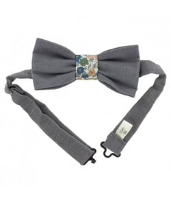 Kit Couture Nœud Pap' en velours et Liberty Gris