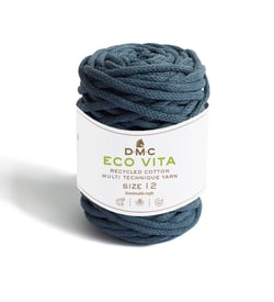 Pelote de fil à tricoter - DMC - Eco Vita 12 - Bleu 076