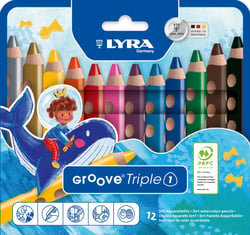 Boîte de 12 crayons de couleur Lyra Groove Triple 1 - Canson