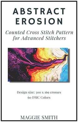 Abstract Erosion | Counted Cross Stitch Pattern for Advanced Stitchers - Abstract Cross Stitch