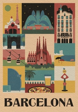 Puzzle Compact 1000 pièces - Style in the City, Barcelone - Clementoni
