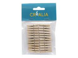 24 pinces à linge 3 cm - bois - Créalia