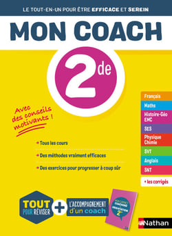Mon coach 2de - Toutes les matières Seconde 2026-2027 - Mathématiques, Physique-Chimie, SVT, SES, Français, Histoire-Géographie, Anglais
