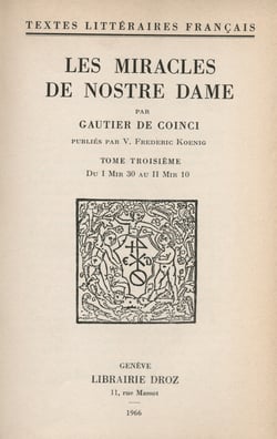 Les Miracles de Nostre Dame - Tome III