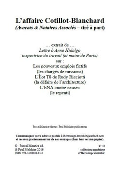 L’affaire Cotillot-Blanchard - Avocats &amp; Notaires Associés (tiré à part)